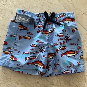 VILEBREQUIN KIDS Boys
Light Blue Red Fish Print Swim Shorts 2T size 2ans
Greece
